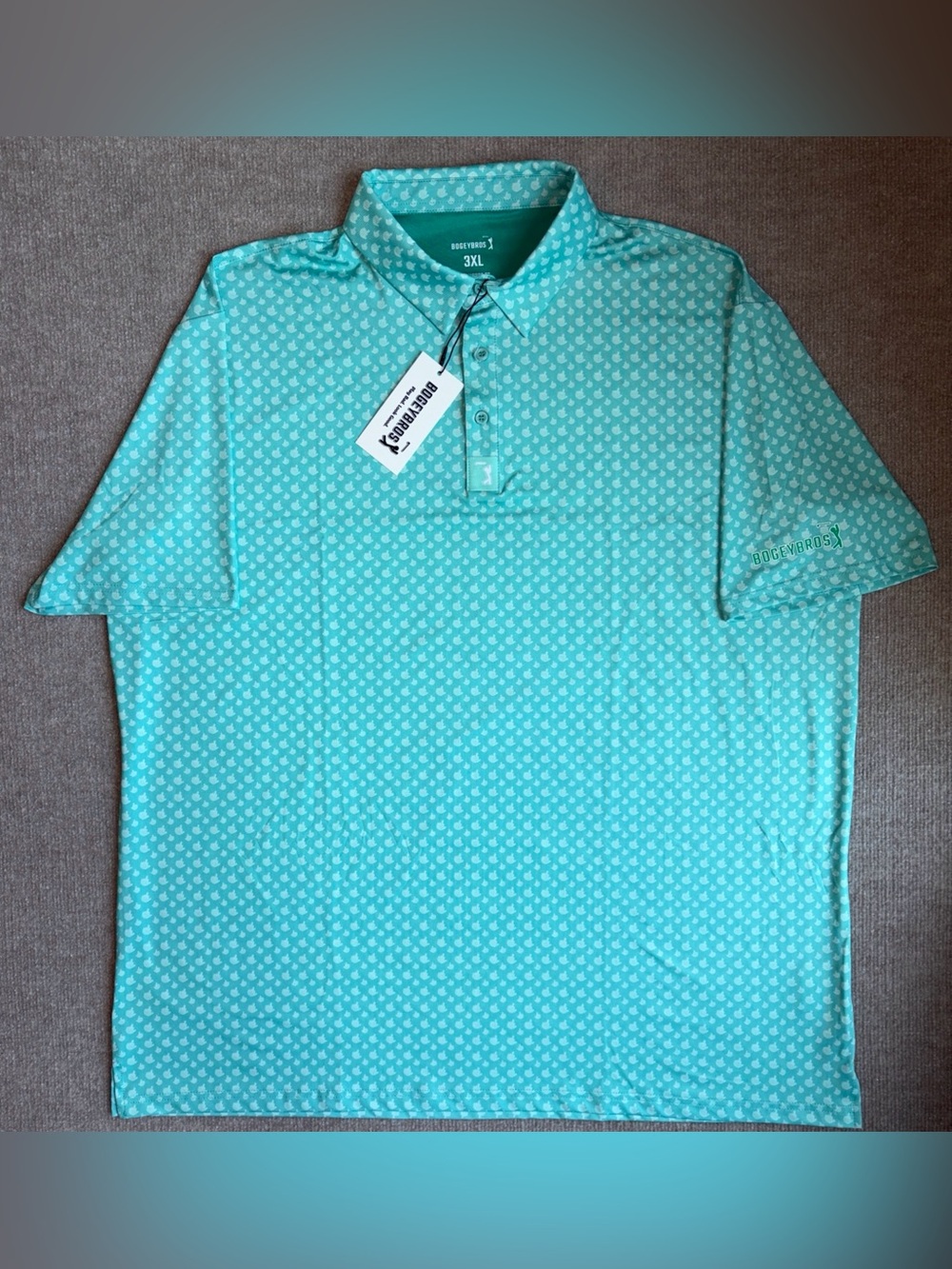 Bogey Bros Men’s 3XL Green Birdie Finger Golf Polo NWT